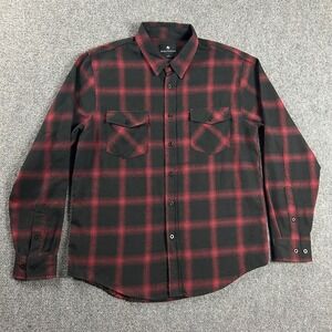 Shouthouse Flannel Shirt Mens Large‎ Red Check Double Pockets Cotton Blend